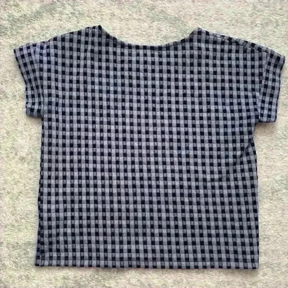 Madewell Gingham Knit Seersucker Button-Shoulder Top - Picture 6 of 6